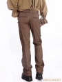 Brown Vintage Steampunk Pants for Men