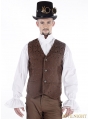 Brown Vintage Steampunk Vest for Men