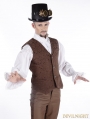 Brown Vintage Steampunk Vest for Men