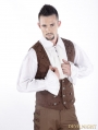 Brown Vintage Steampunk Waistcoat for Men