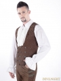 Brown Vintage Steampunk Waistcoat for Men