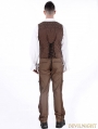 Brown Vintage Steampunk Waistcoat for Men