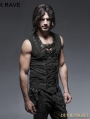 Black Gothic Fron Strap Vest for Men