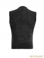 Black Gothic Fron Strap Vest for Men