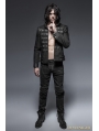 Black Gothic Punk Armor Knee Jeans for Man