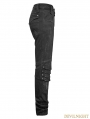 Black Gothic Punk Armor Knee Jeans for Man