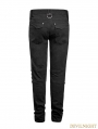 Black Gothic Punk Armor Knee Jeans for Man