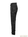 Black Peacock Button Gothic Pants for Men