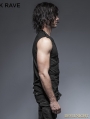 Black Gothic Punk Sleeveless Shirt for Men