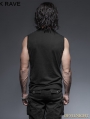 Black Gothic Punk Sleeveless Shirt for Men