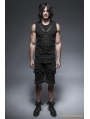 Black Gothic Punk Sleeveless Shirt for Men