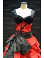 Red and Black Gothic Wedding Dress with Straps