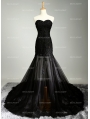 Black Lace Mermaid Gothic Wedding Dress