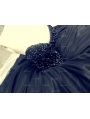 Black Beading Ball Gown Gothic Wedding Dress