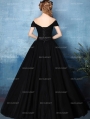 Black Off-the-Shoulder Princess Style Gothic Wedding Dress