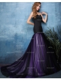 Black and Purple Mermaid Gothic Wedding Dress