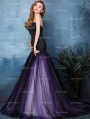 Black and Purple Mermaid Gothic Wedding Dress