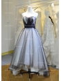 Fashion Black and White High-Low Gothic Wedding Dress