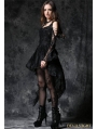 Black Off-the-Shoulder Long Sleeves High-Low Lace Gothic Dress