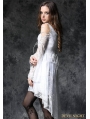 White Off-the-Shoulder Long Sleeves High-Low Lace Gothic Dress