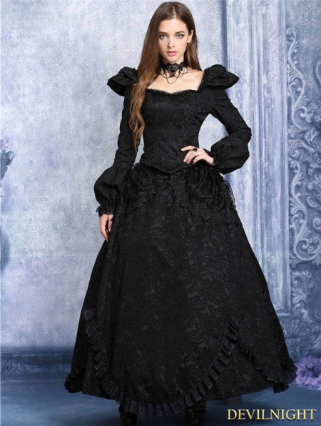 Black Vintage Gothic Victorian Style Top for Women ...