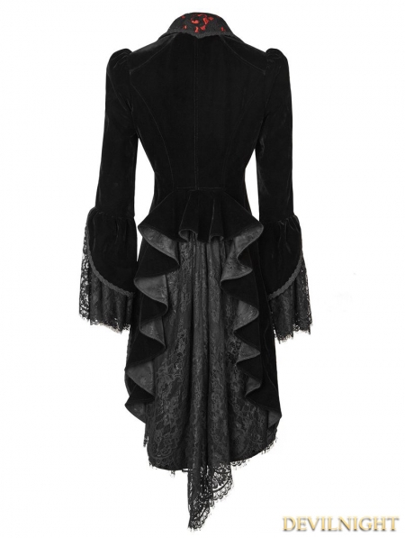Romantic Gothic Flower-De-Luce Coat for Women - Devilnight.co.uk