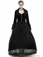 Vintage Black Velvet Gothic Long Coat for Women