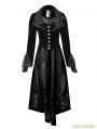 Vintage Black Velvet Gothic Long Coat for Women