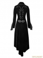 Vintage Black Velvet Gothic Long Coat for Women