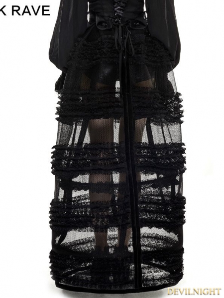 Black Gothic Multi-Level Skirt - Devilnight.co.uk
