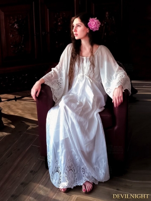 Vintage Lace Medieval Underwear Chemise Dress