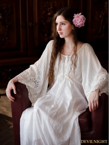 Vintage Lace Medieval Underwear Chemise Dress - Devilnight.co.uk