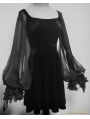 Black Velvet Long Sleeves Short Gothic Dress