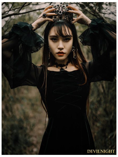 black velvet gothic dress