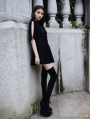 Black Short Sleeves Gothic Velvet Dress