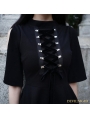 Black Short Sleeves Gothic Velvet Dress