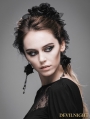 Black Rose Lace Romantic Gothic Headdress for Women