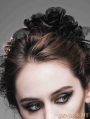 Black Rose Lace Romantic Gothic Headdress for Women