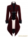 Red Vintage Gothic Swallow Tail Jacket for Women