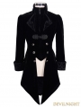 Black Vintage Gothic Swallow Tail Jacket for Men