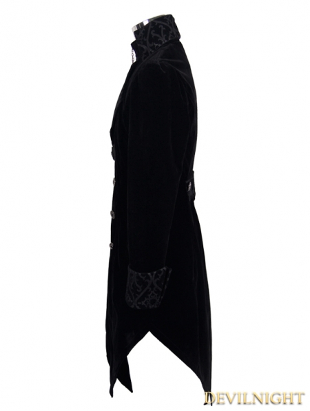 Black Vintage Gothic Swallow Tail Jacket for Men - Devilnight.co.uk