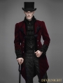 Red Vintage Gothic Swallow Tail Jacket for Men