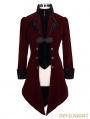 Red Vintage Gothic Swallow Tail Jacket for Men