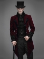 Red Vintage Gothic Swallow Tail Jacket for Men