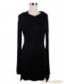 Black Gothic Witch Sexy Hooded Dress for Women