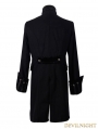 Vintage Black Double-Breasted Gothic Palace Coat for Men