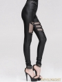 Devil Fashion Black Asymmetric Design Gothic Legging for Women