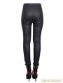 Devil Fashion Black Asymmetric Design Gothic Legging for Women