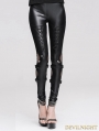 Devil Fashion Black Skull Rivet Gothic Punk Legging for Women