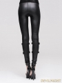 Devil Fashion Black Skull Rivet Gothic Punk Legging for Women